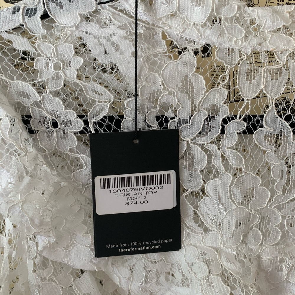 Reformation Tristan top white lace NWT size 2 XS - Picture 4 of 12